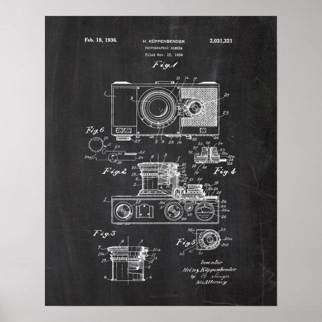 Póster Patente fotográfica de cámara (Frente)