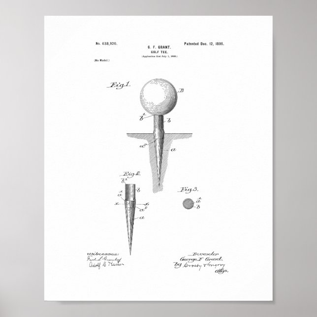 Póster Patente Golf-Tee (Frente)
