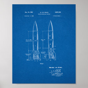 Póster Patente impulsada por un cohete del misil - modelo