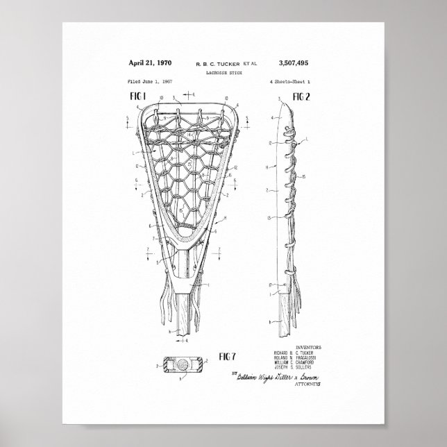 Póster Patente Lacrosse Stick (Frente)
