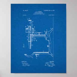 Póster Patente Ojo Médica Ophthalmoscope - Blueprint