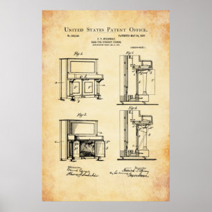 Póster Patente - Piano erguido - Poster