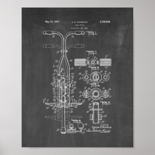 Póster Patente Pogo Stick - Chalkboard