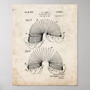 Póster Patente Slinky - Viejo Aspecto