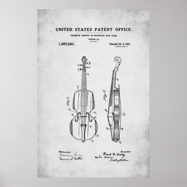 Póster Patente - Violín - Poster (Frente)