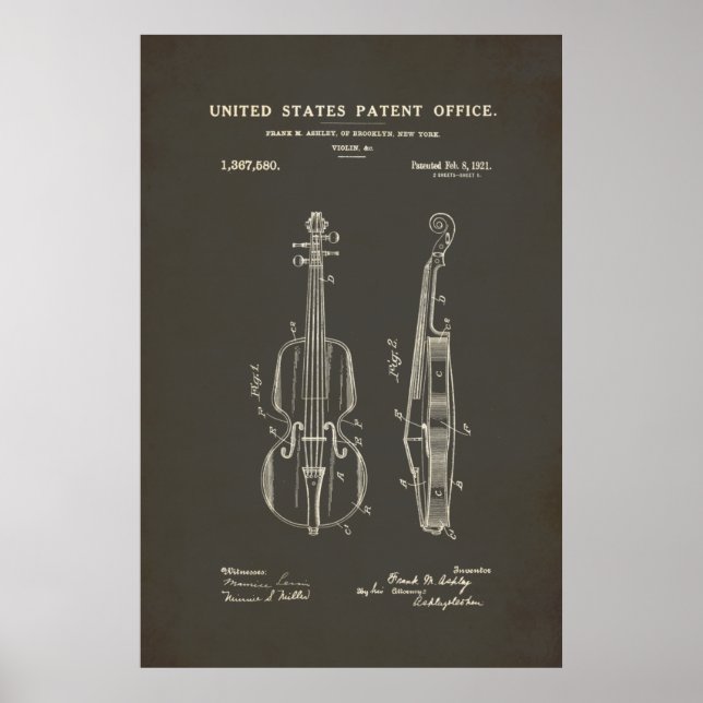 Póster Patente - Violín - Poster (Frente)