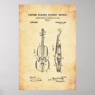 Póster Patente - Violín - Poster