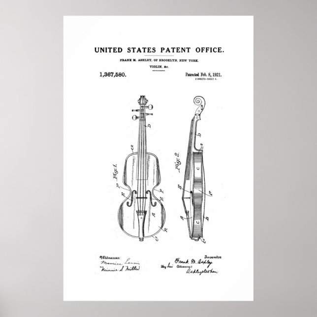 Póster Patente - Violín - Poster (Frente)
