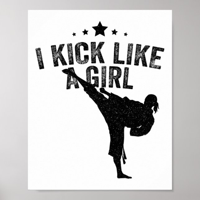 Póster Pateo Como Un Chica De Kickboxing Chica-karate (Frente)