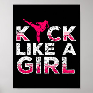 Póster Pateo Como Una Chica-karate Kickboxing Chicas 