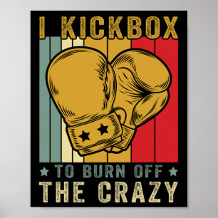 Póster Pateo kickbox para quemar lo loco Retro divertido
