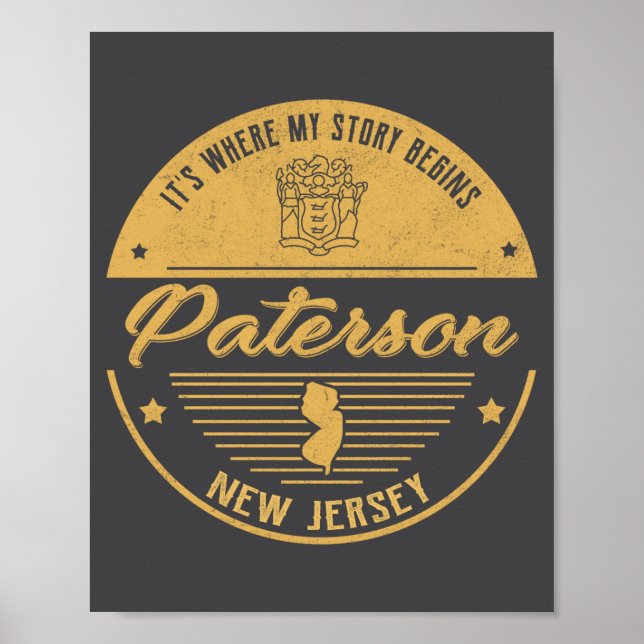 Póster Paterson New Jersey Its Where My Story Begins _1  (Frente)
