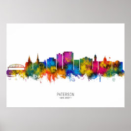 Póster Paterson New Jersey Skyline