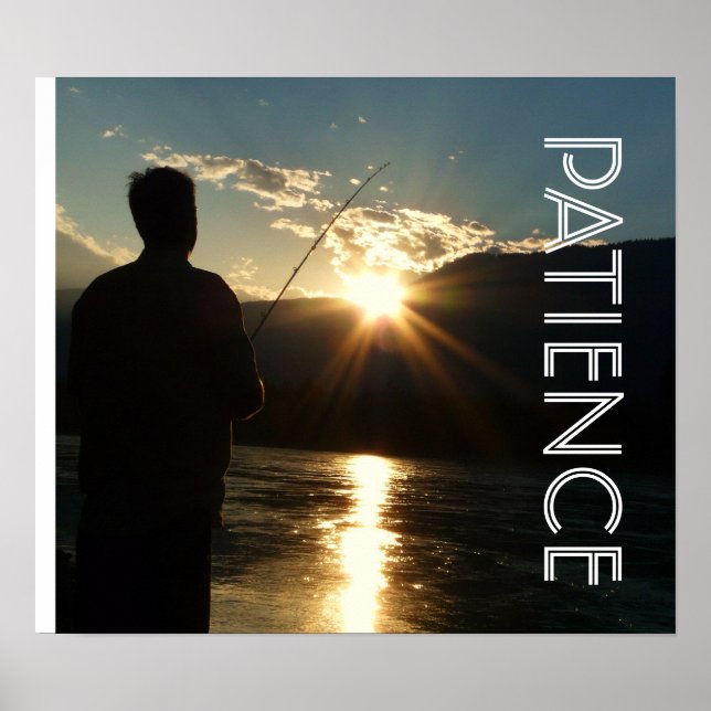 Póster Patience Sunset Fisherman Silhouette (Frente)