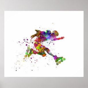 Póster patinador acuático