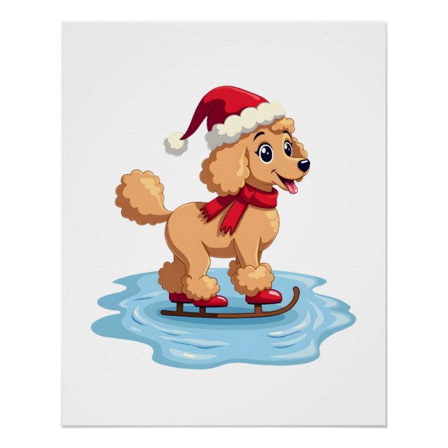 Póster Patinador de hielo Caniche (Anverso)