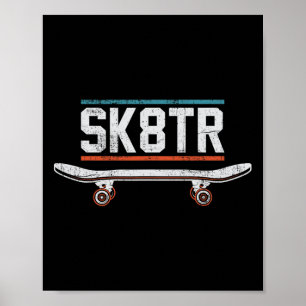 Póster Patinador de monopatín Patinador de skate Retro An
