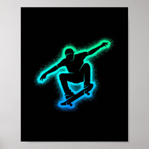Póster Patinador monopatín patinador hombres niños niños 
