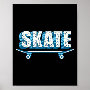 Póster Patinador Patinar Patineta Hombres Mujeres Niños P