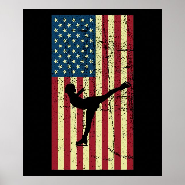 Póster Patinadora artística estadounidense (Frente)