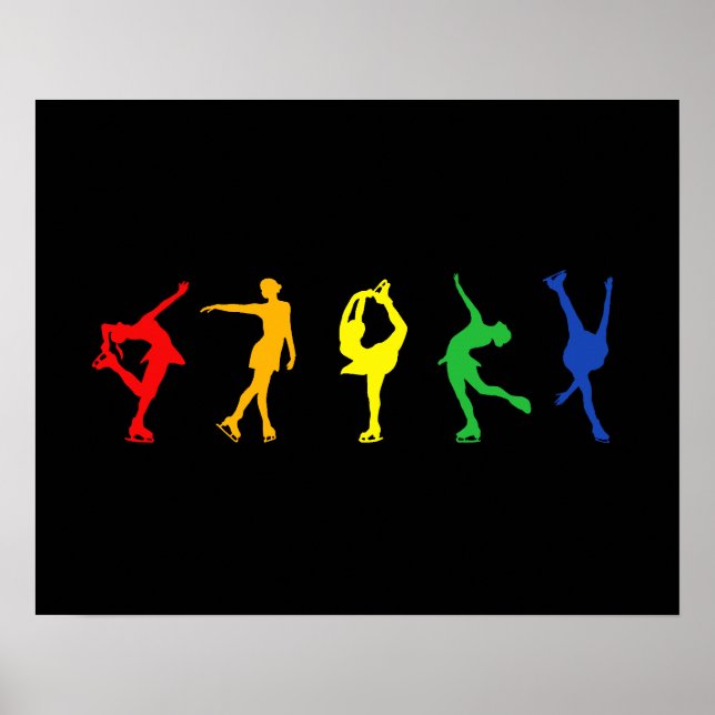 Póster Patinadores de la Figura Arcoiris (Frente)