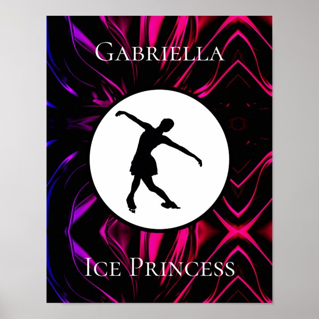 Póster Patinaje artístico "Princesa de Hielo" personaliza (Frente)