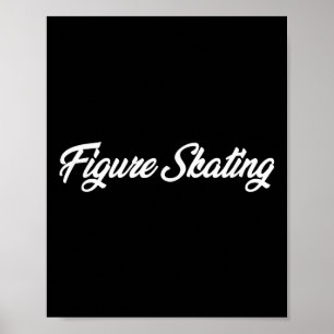 Póster Patinaje Artístico Texto Cursivo Novedad Hobby
