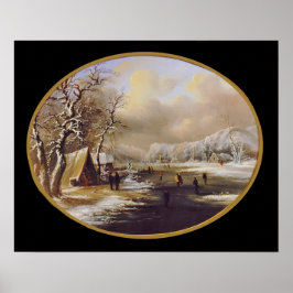 Póster Patinaje de invierno en Nueva Jersey