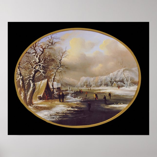 Póster Patinaje de invierno en Nueva Jersey (Frente)