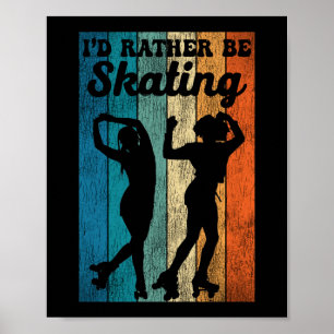 Póster Patinaje De Patinaje Sobre Patinaje De Los Años 7