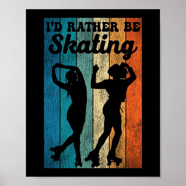 Póster Patinaje De Patinaje Sobre Patinaje De Los Años 70 (Frente)