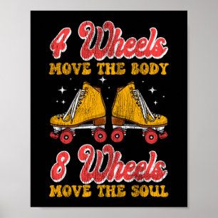 Póster Patinaje De Ruedas 4 Ruedas Mueve El Cuerpo 8 Rued