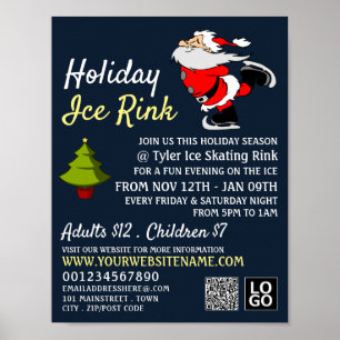 Póster Patinaje en Santa, excursión de hielo de vacacione