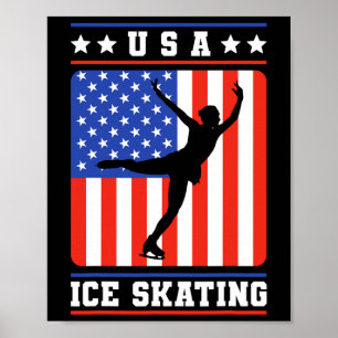 Póster Patinaje Hielo Ice De Estados Unidos