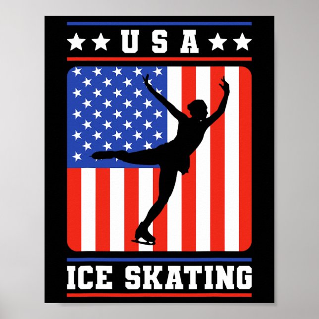 Póster Patinaje Hielo Ice De Estados Unidos (Frente)