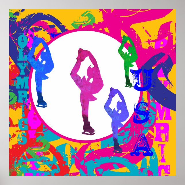 PÓSTER PATINAJE OLÍMPICO  (Frente)