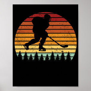 Póster Patinaje retro del equipo de hockey sobre hielo vi