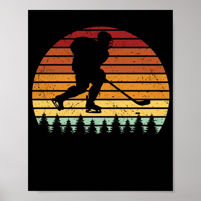 Póster Patinaje retro del equipo de hockey sobre hielo vi (Frente)