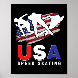 Póster Patinaje sobre hielo en Estados Unidos Patinadores