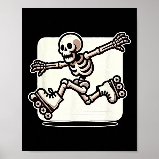 Póster Patinaje sobre patinaje artístico sobre el esquele (Frente)