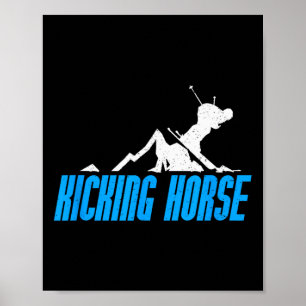 Póster Patinando a caballo esquiando snowboard Canadá Res