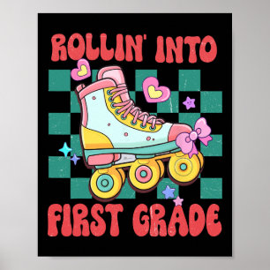 Póster Patinando hacia el primer grado Patineta Byck a la