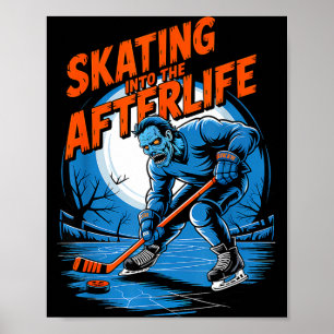 Póster Patinando hacia la otra vida zombies divertidos de