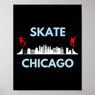 Póster Patinar Chicago Il Fanáticos del Skateboarding Chi