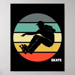 Póster Patinar monopatín retro vintage patinador Ska