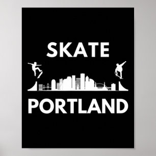 Póster Patinar Portland O Fans De Skateboarding Portland