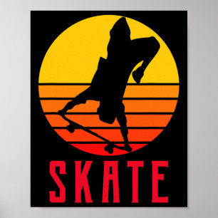 Póster Patinar Retro Patinador Vintage Patinaje 
