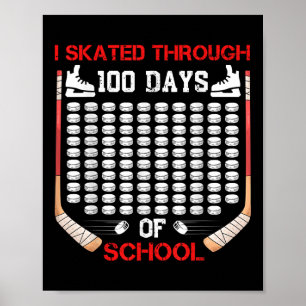 Póster Patiné A Través De 100 Días De Hockey Sobre Hielo 
