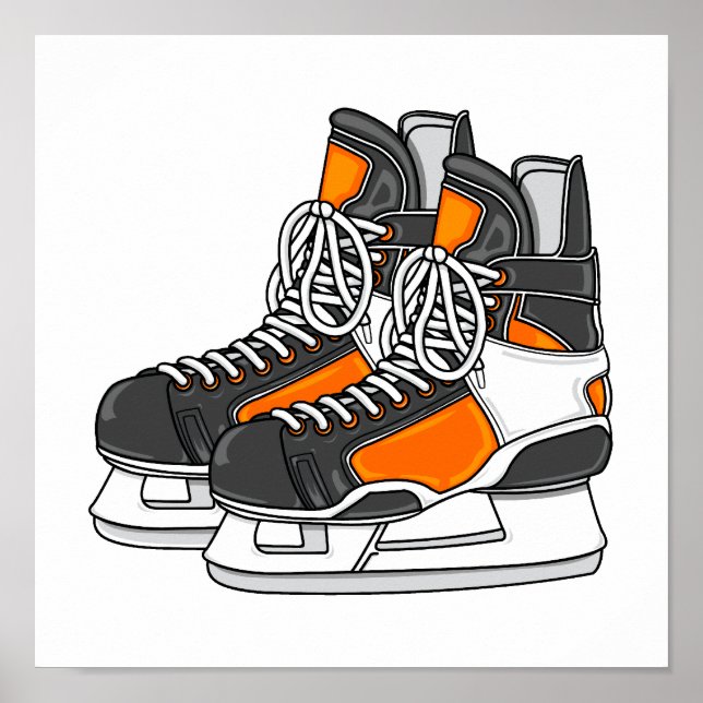 Póster Patines de hockey naranja (Frente)