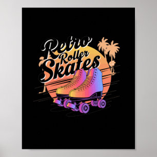 Póster Patines Retro - Sticker de Vibraciones de los 80